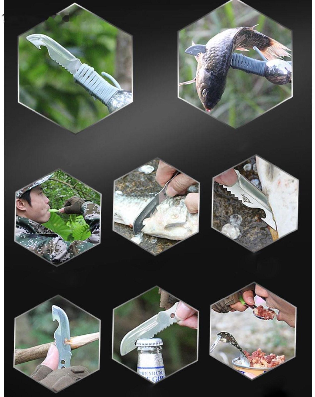 Устройство многофунциональное туристическое, 8в1, микс