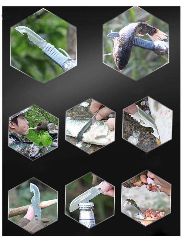 Устройство многофунциональное туристическое, 8в1, микс