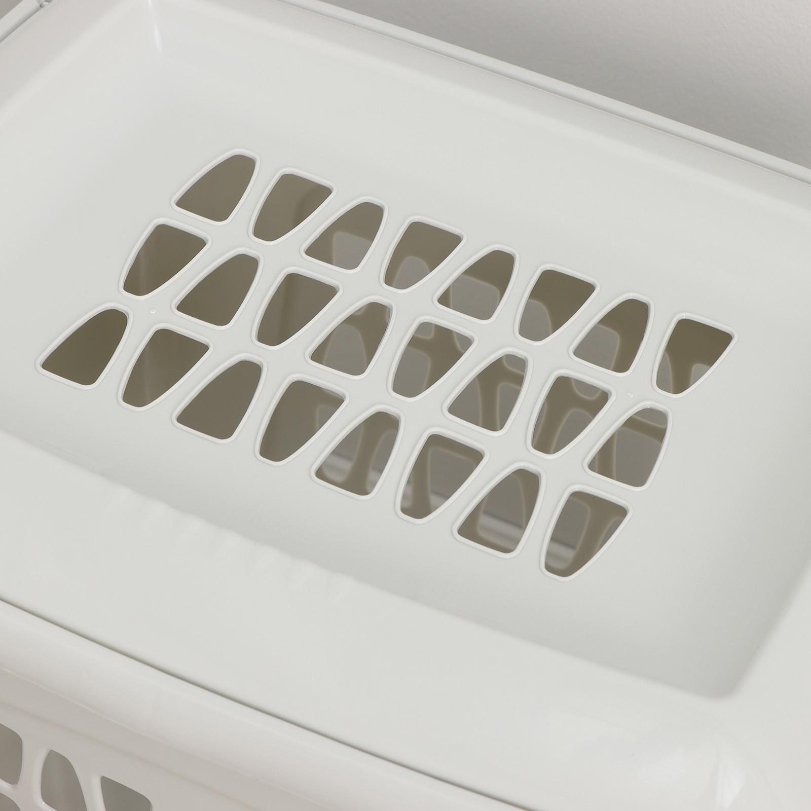 Корзина бельевая с крышкой «Молетта», 60 л, 47,9×36,9×55 см, цвет светло-серый