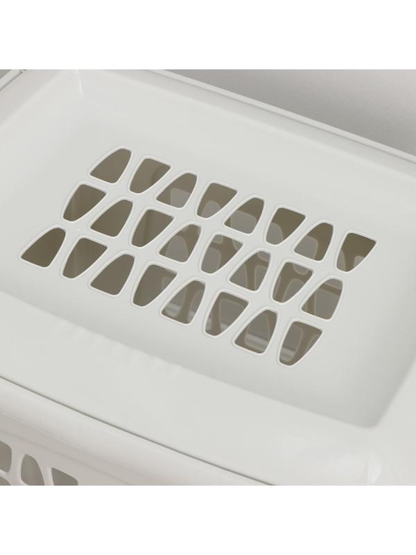 Корзина бельевая с крышкой «Молетта», 60 л, 47,9×36,9×55 см, цвет светло-серый