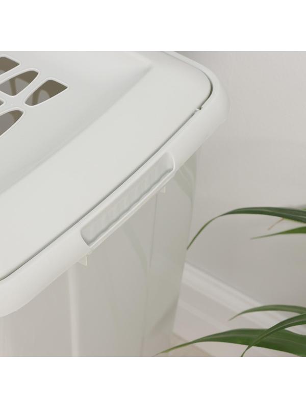 Корзина бельевая с крышкой «Молетта», 60 л, 47,9×36,9×55 см, цвет светло-серый