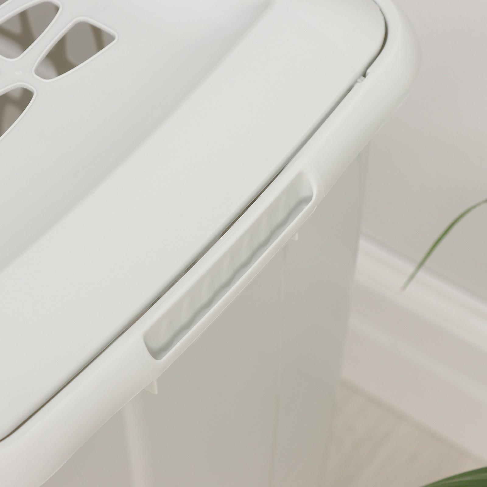 Корзина бельевая с крышкой «Молетта», 45 л, 43×32×48 см, цвет светло-серый