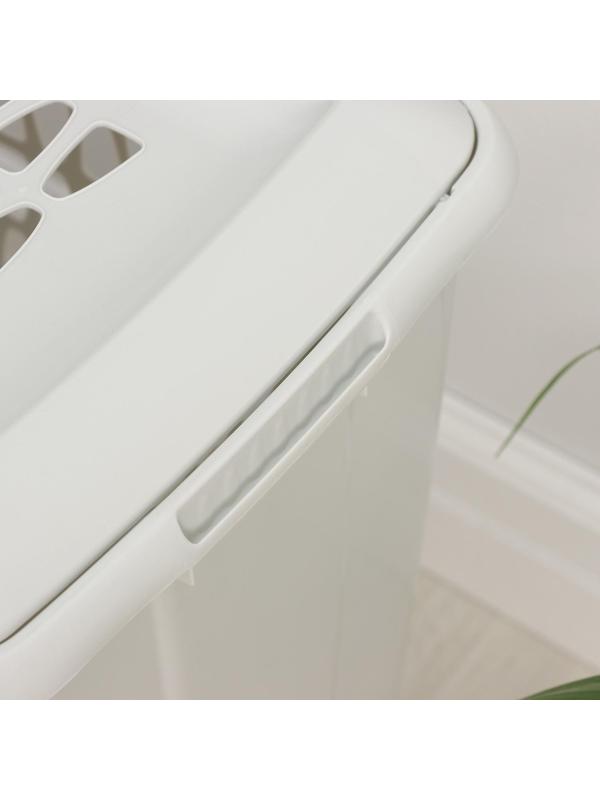 Корзина бельевая с крышкой «Молетта», 45 л, 43×32×48 см, цвет светло-серый