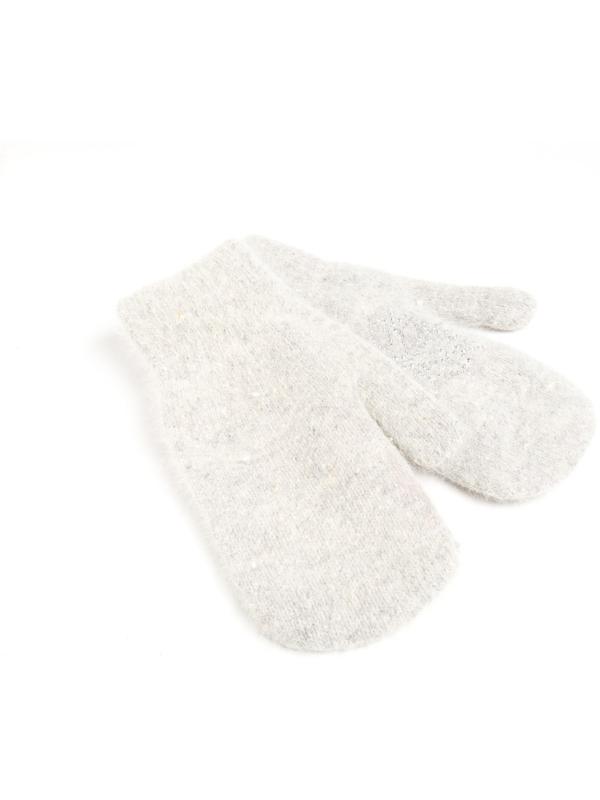 Варежки женские MINAKU однотонные со стразами, р-р 23 см, цв.светло-серый