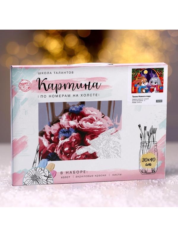 Картина по номерам на холсте с подрамником «Тепло Нового года» 30х40 см
