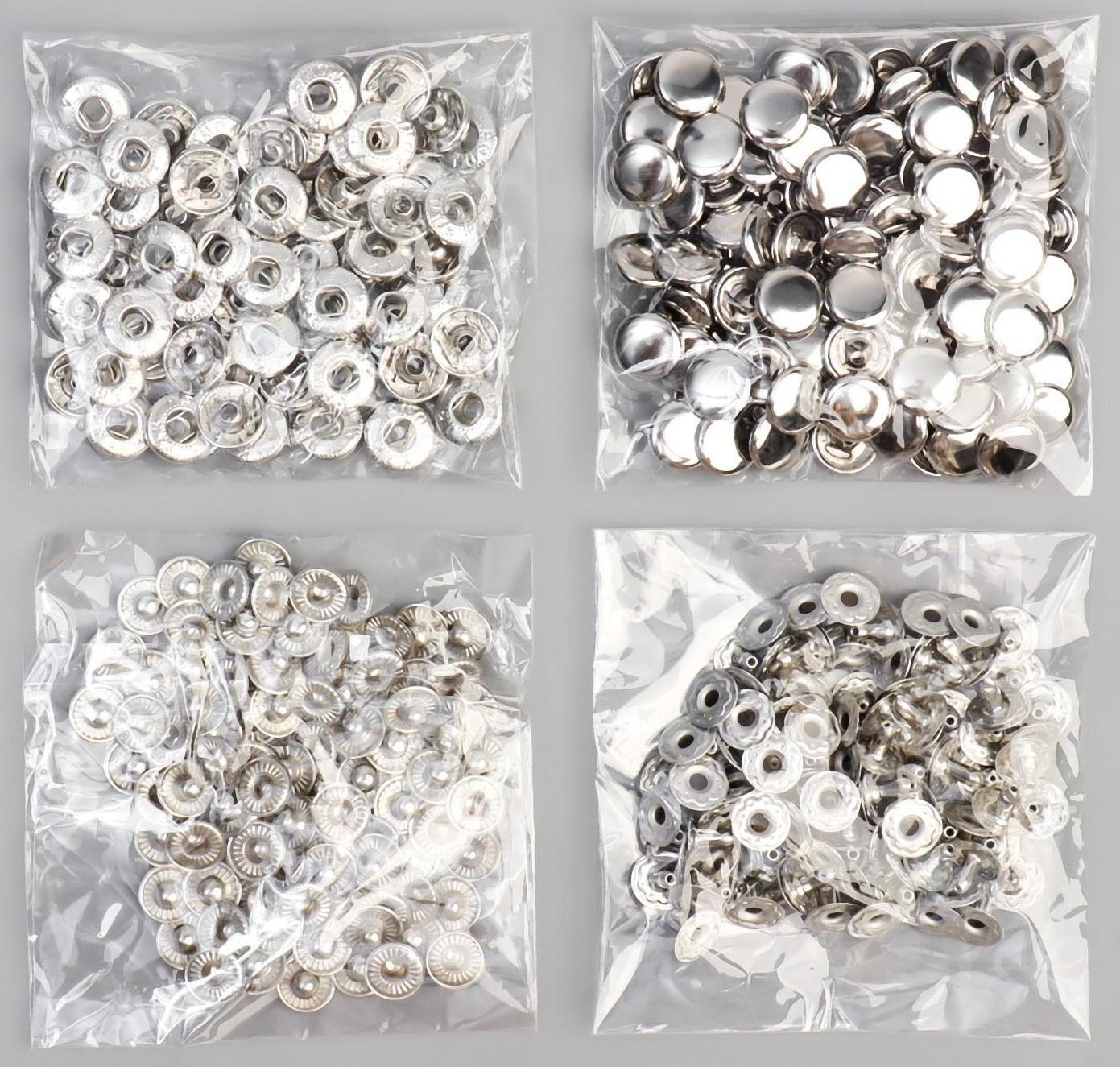 Кнопка установочная, Альфа, железная, d = 10 мм, цвет серебряный