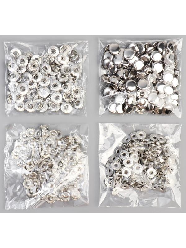 Кнопка установочная, Альфа, железная, d = 10 мм, цвет серебряный