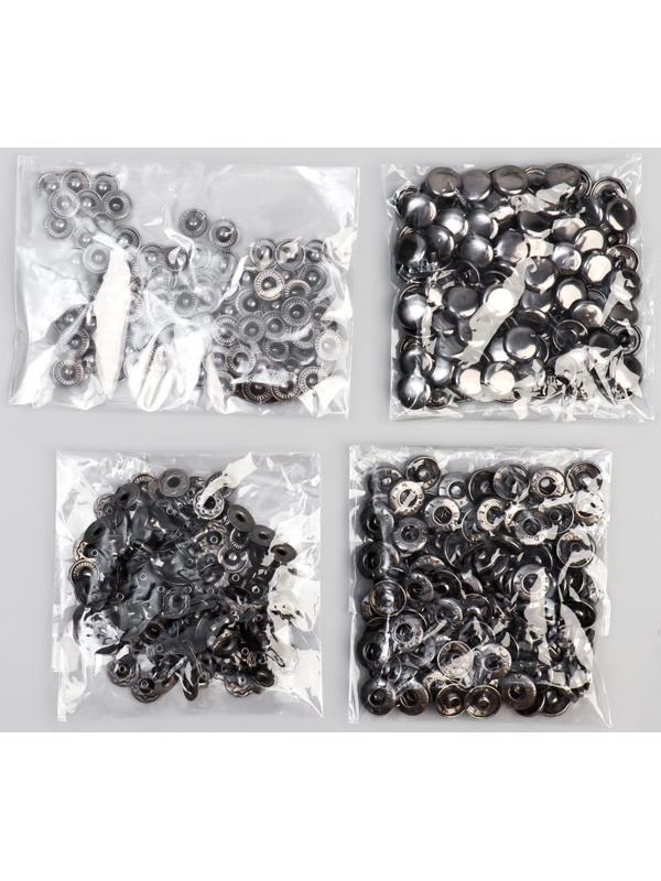 Кнопка установочная, Альфа, железная, d = 10 мм, цвет чёрный никель