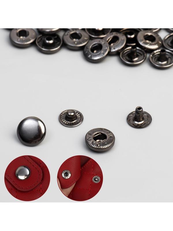 Кнопка установочная, Альфа, железная, d = 10 мм, цвет чёрный никель