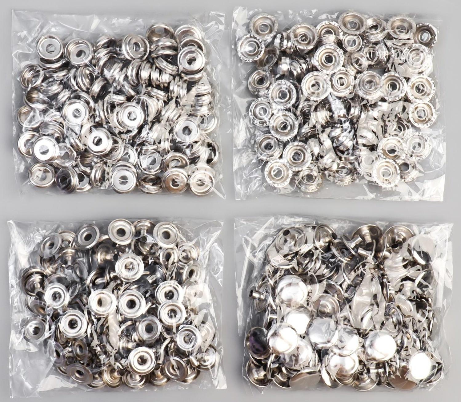 Кнопка установочная, Омега, железная, d = 15 мм, цвет серебряный