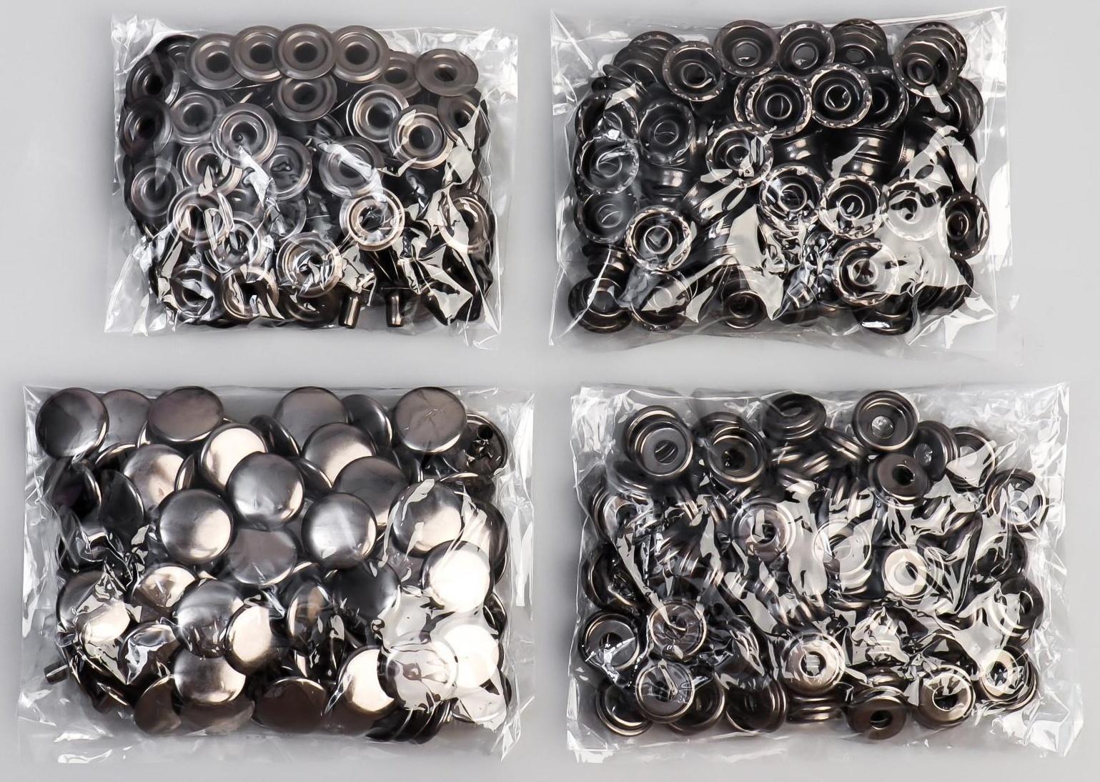 Кнопка установочная, Омега, железная, d = 15 мм, цвет чёрный никель