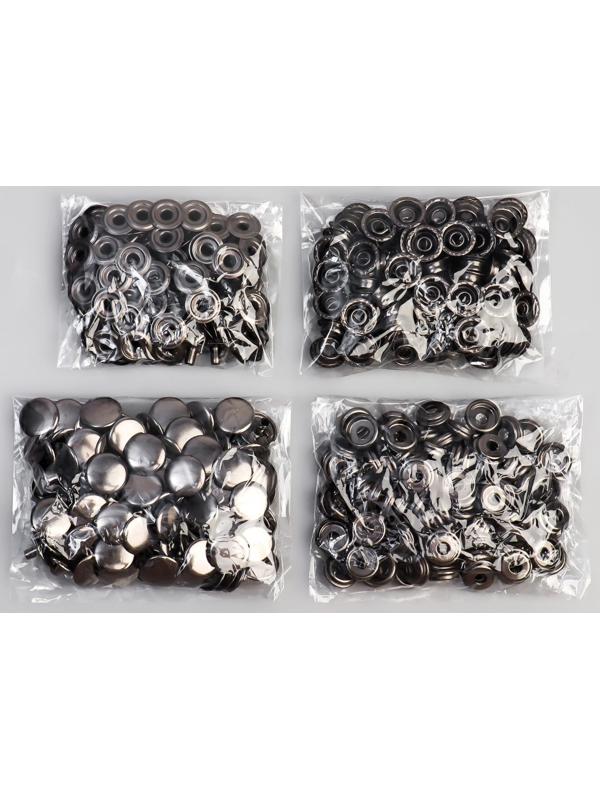 Кнопка установочная, Омега, железная, d = 15 мм, цвет чёрный никель