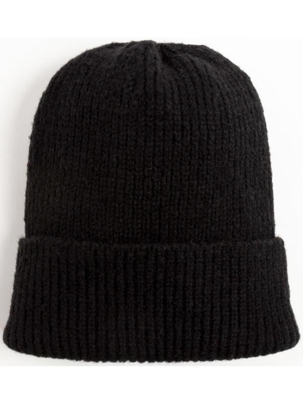 Шапка женская MINAKU с отворотом, размер 54-56, цвет чёрный