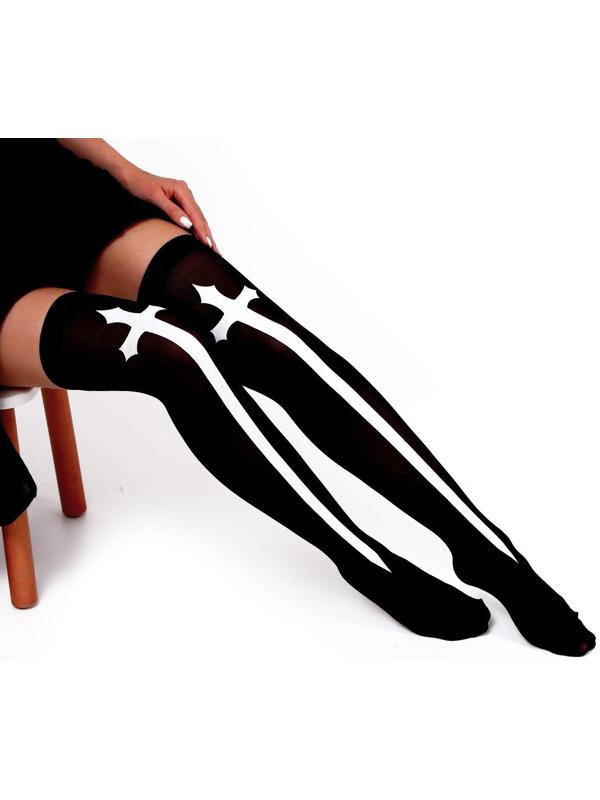 Карнавальный аксессуар- чулки «Монашка», цвет чёрный