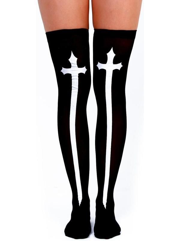 Карнавальный аксессуар- чулки «Монашка», цвет чёрный