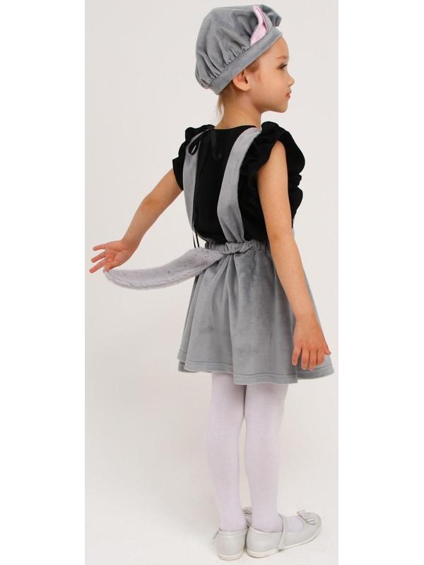 Карнавальный костюм «Кошечка серая с мордочкой», плюш, р. 32, рост 122 см