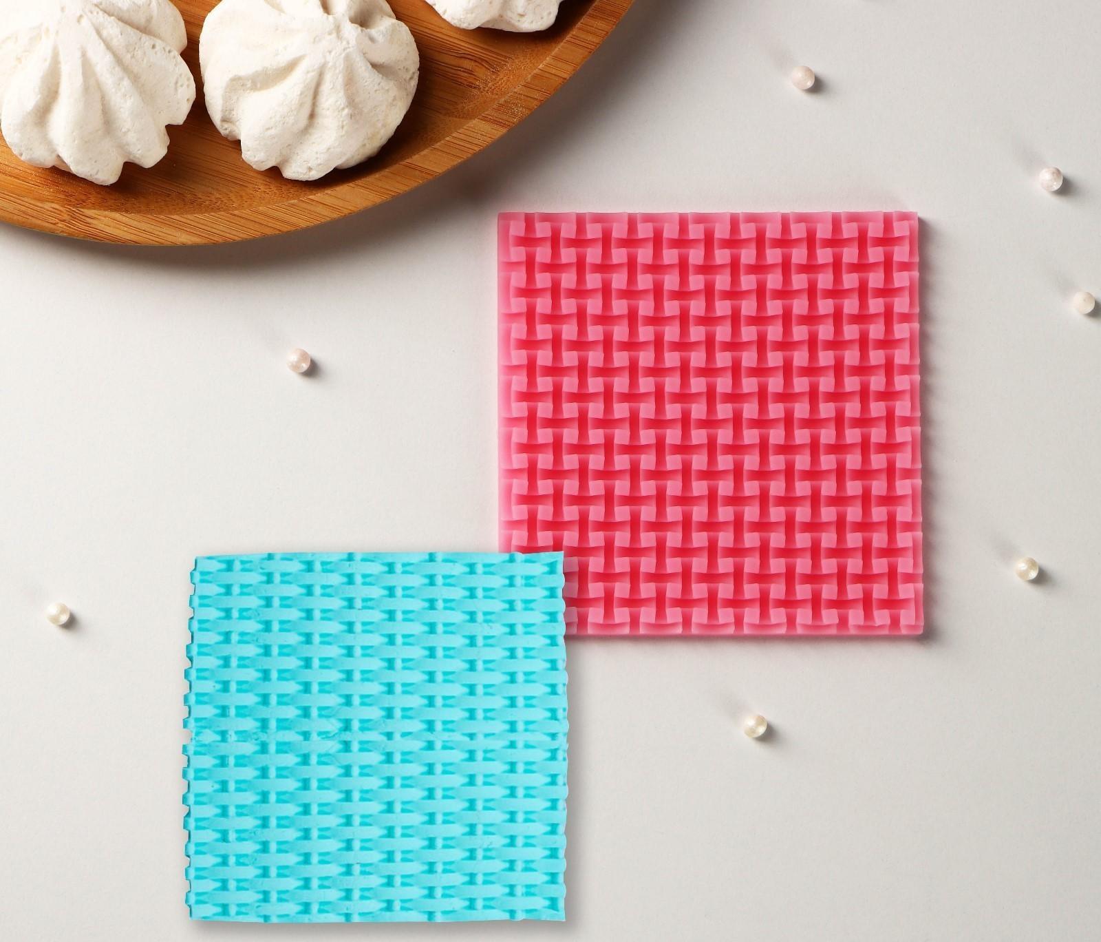 Молд «Текстура», 9,3×9,3×0,6 см, цвет розовый