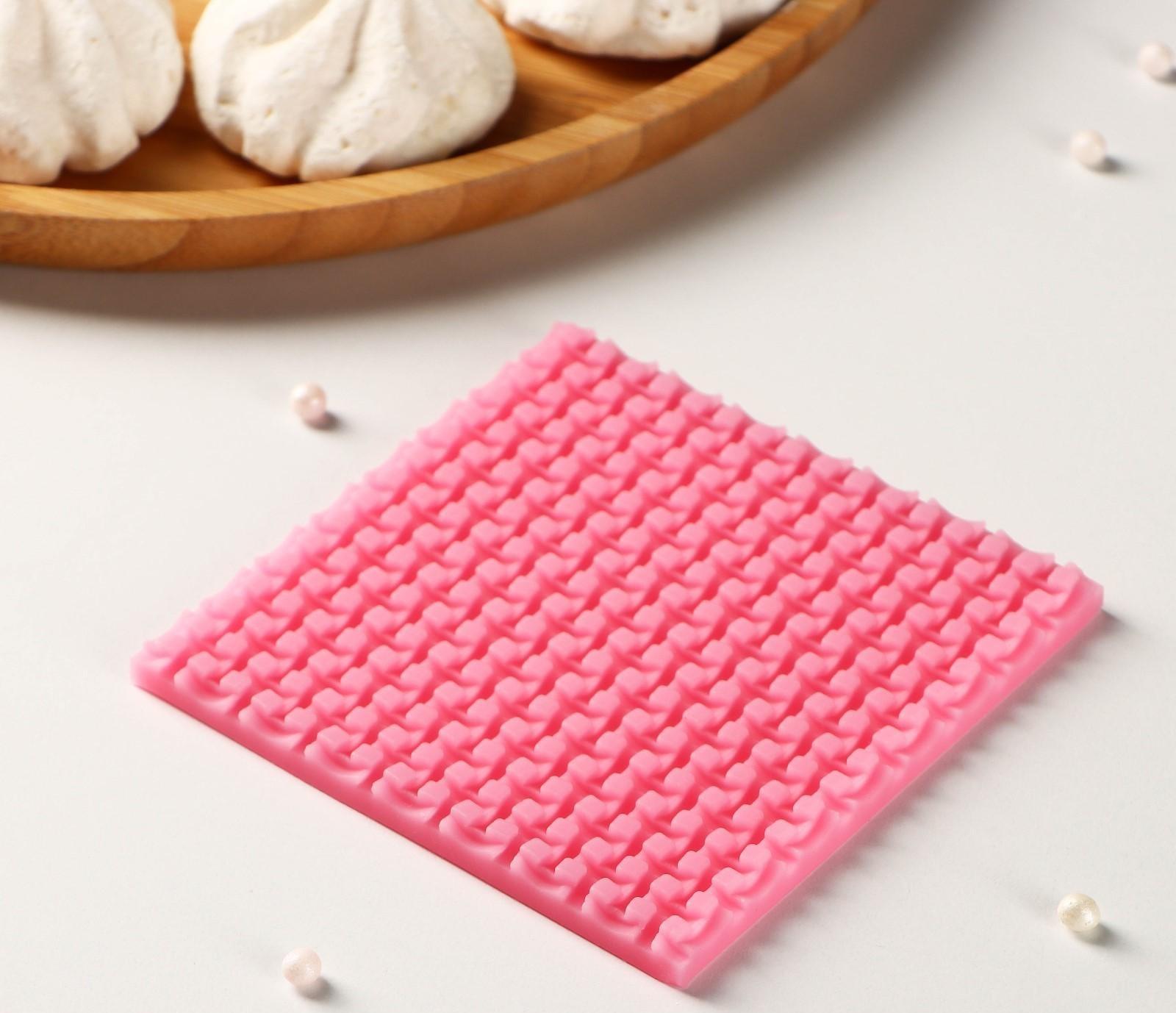 Молд «Текстура», 9,3×9,3×0,6 см, цвет розовый