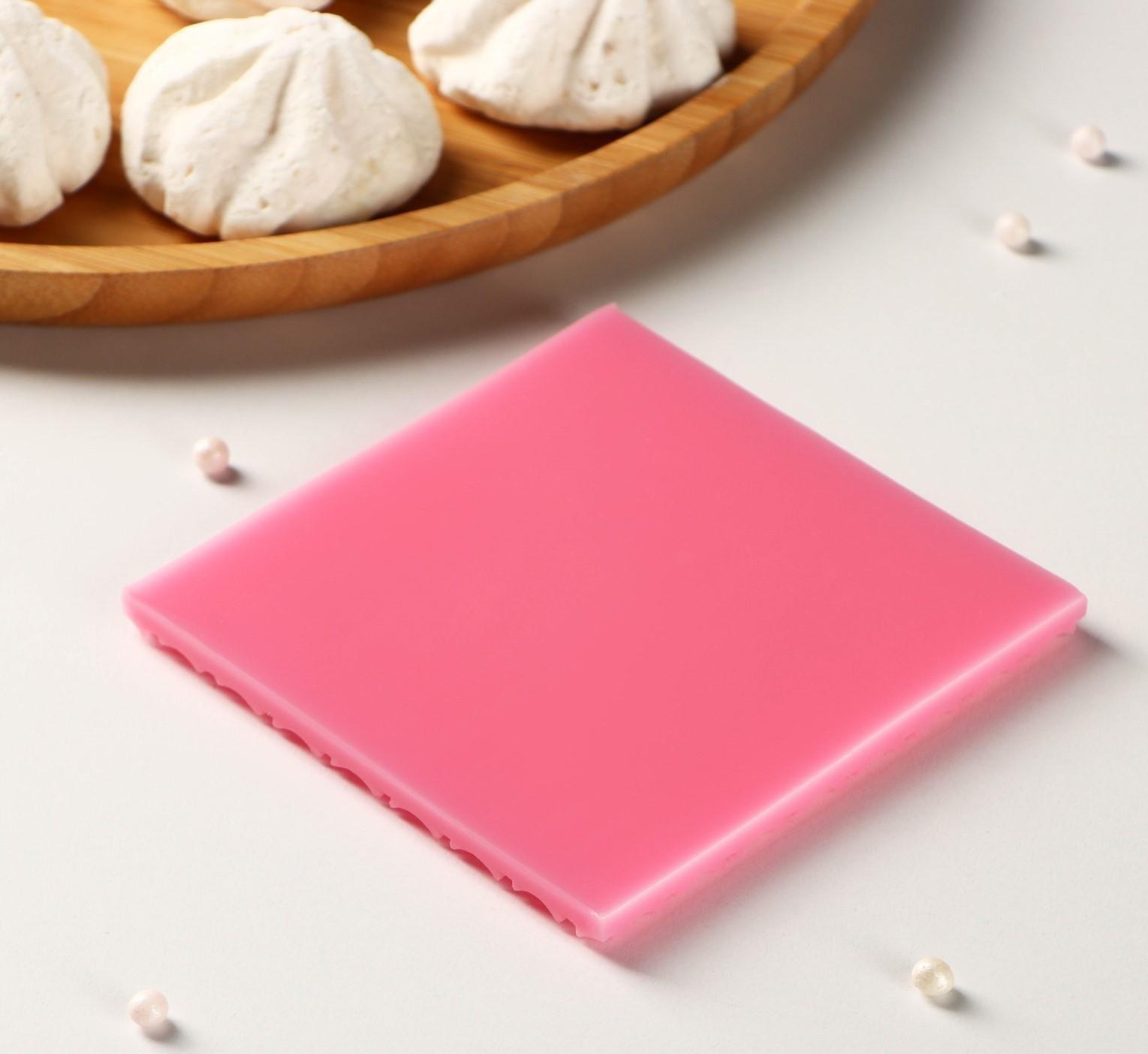 Молд «Текстура», 9,3×9,3×0,6 см, цвет розовый