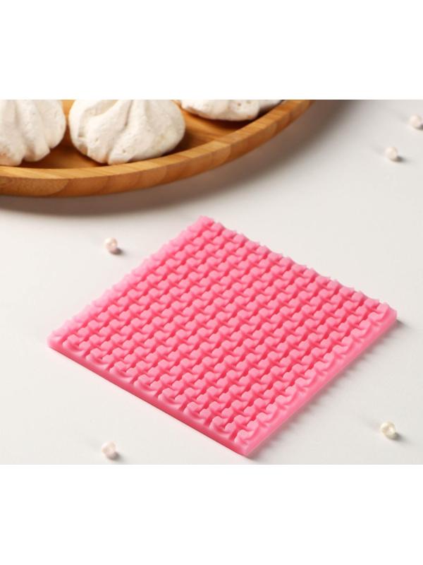 Молд «Текстура», 9,3×9,3×0,6 см, цвет розовый