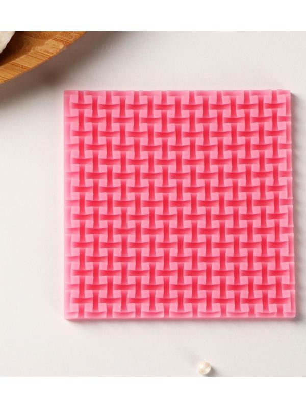 Молд «Текстура», 9,3×9,3×0,6 см, цвет розовый