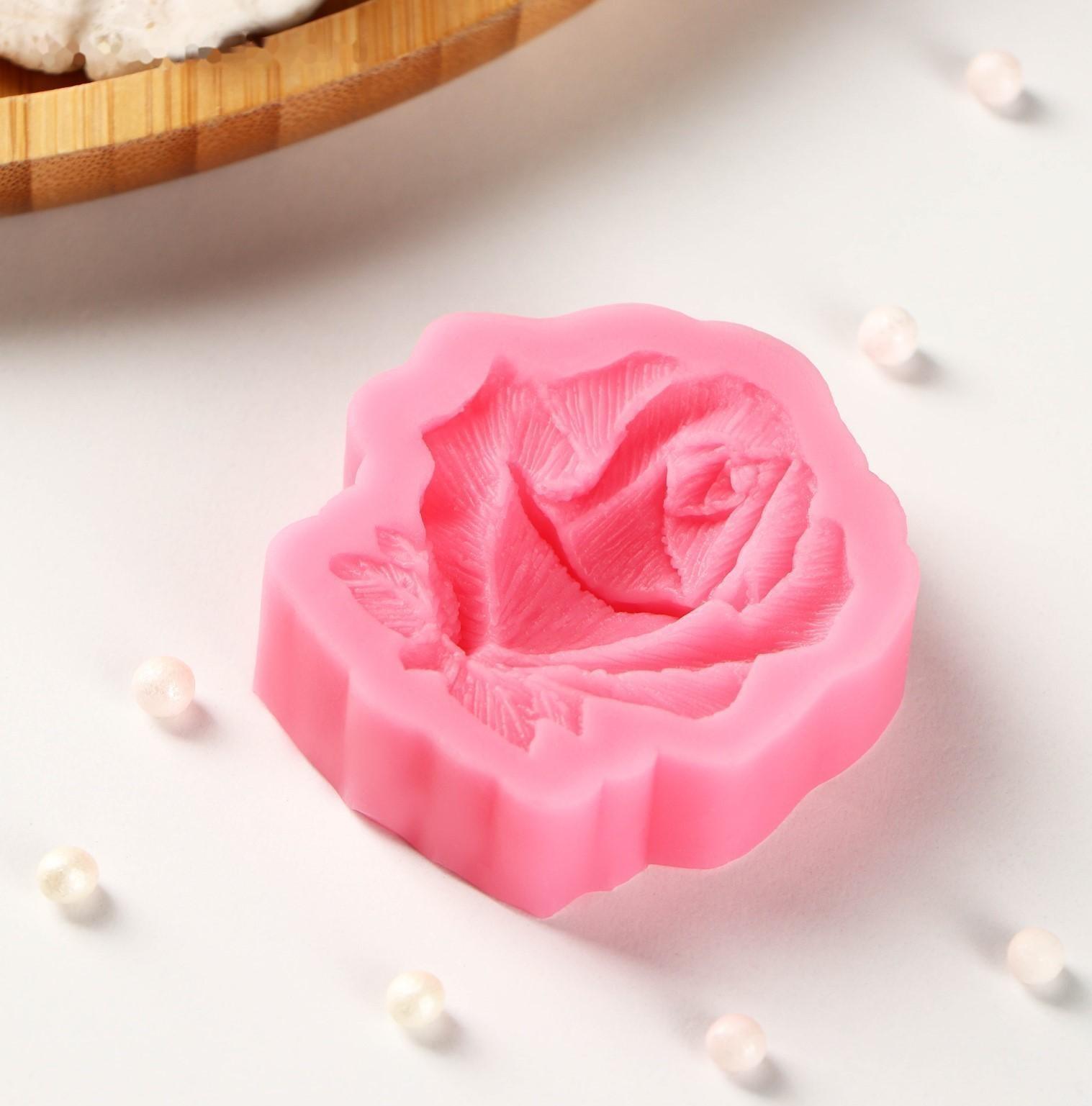 Силиконовый молд Доляна «Дикая роза», 5,5×5×1,5 см, цвет розовый