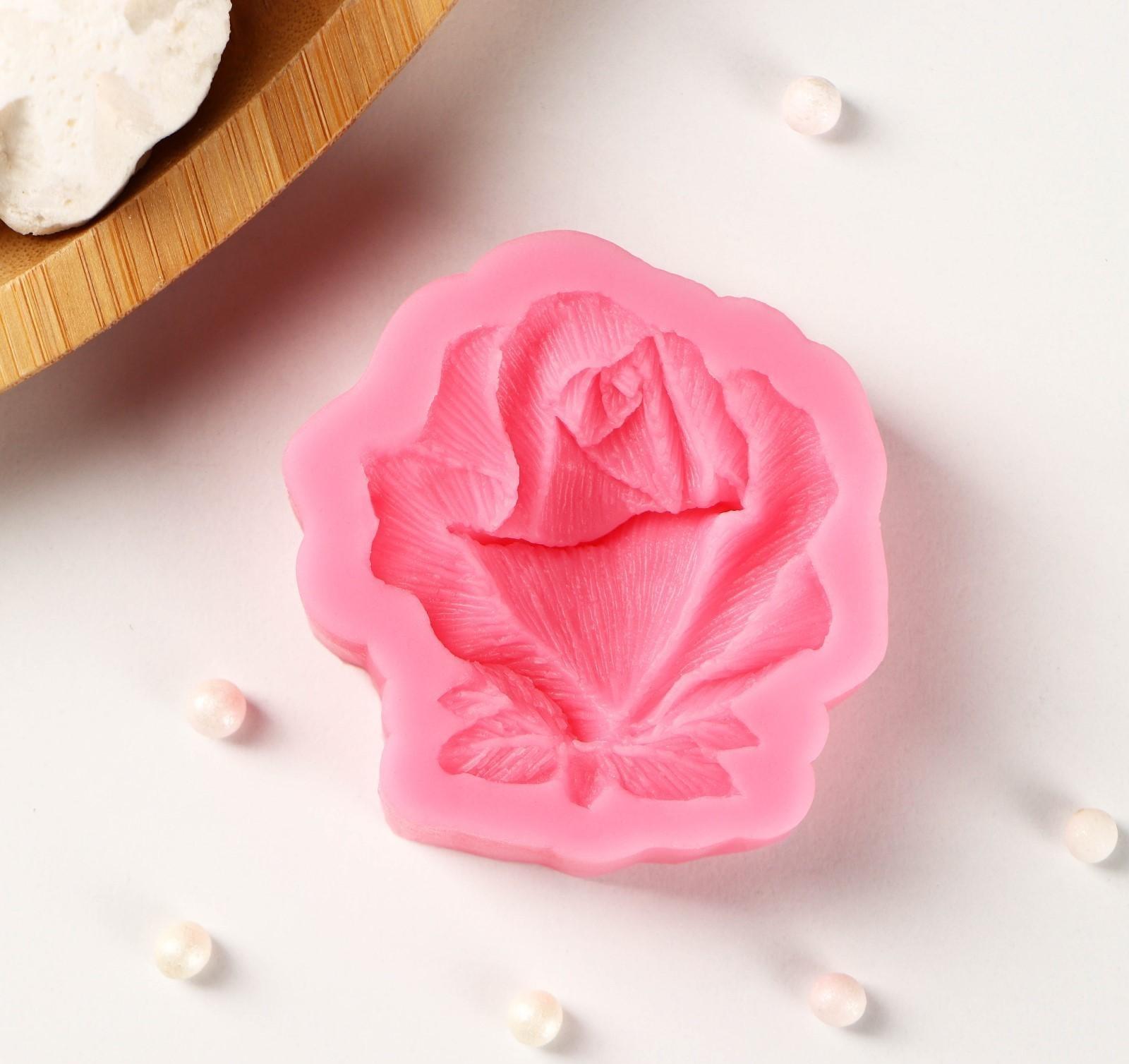 Силиконовый молд Доляна «Дикая роза», 5,5×5×1,5 см, цвет розовый