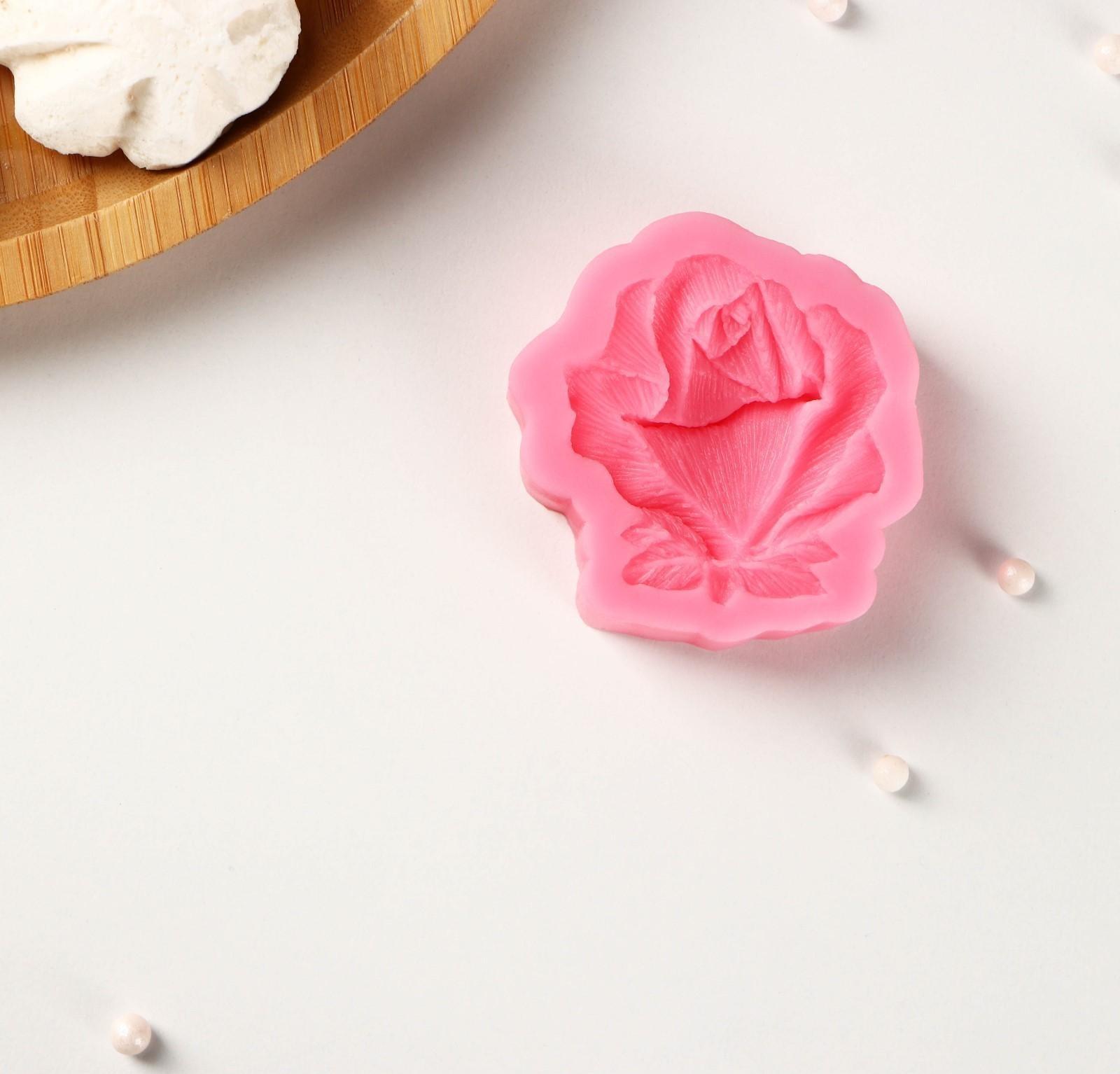 Силиконовый молд Доляна «Дикая роза», 5,5×5×1,5 см, цвет розовый