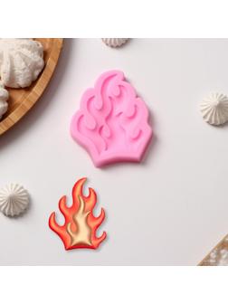Силиконовый молд Доляна «Огонь», 8×6,5×1 см, цвет розовый