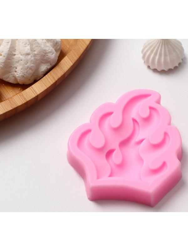 Силиконовый молд Доляна «Огонь», 8×6,5×1 см, цвет розовый