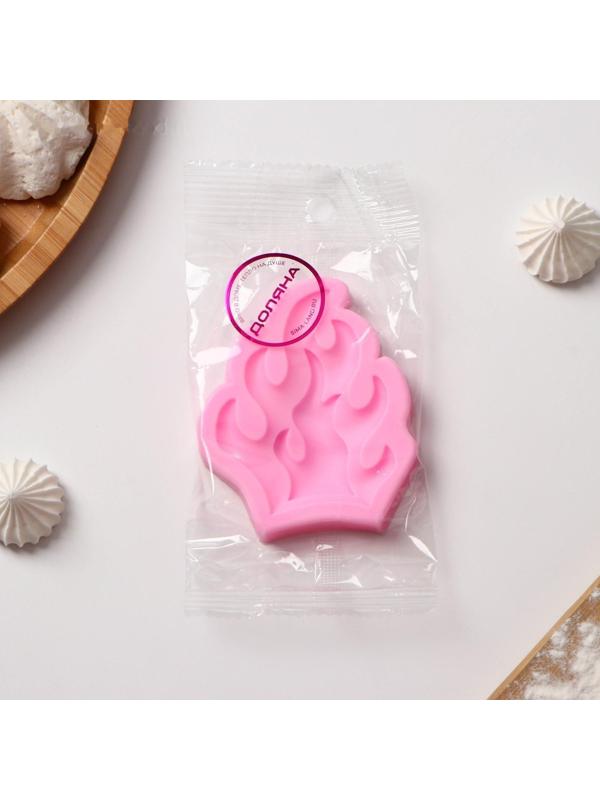 Силиконовый молд Доляна «Огонь», 8×6,5×1 см, цвет розовый