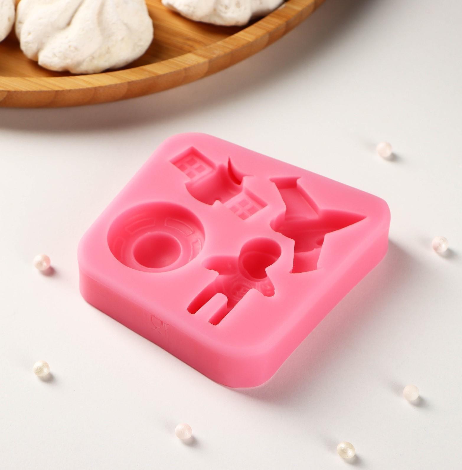 Силиконовый молд «Космос», 8×1,7 см, цвет розовый