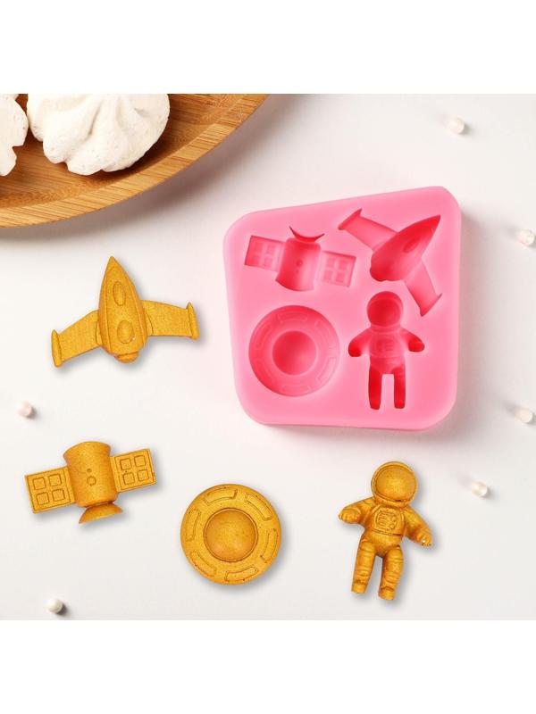 Силиконовый молд «Космос», 8×1,7 см, цвет розовый