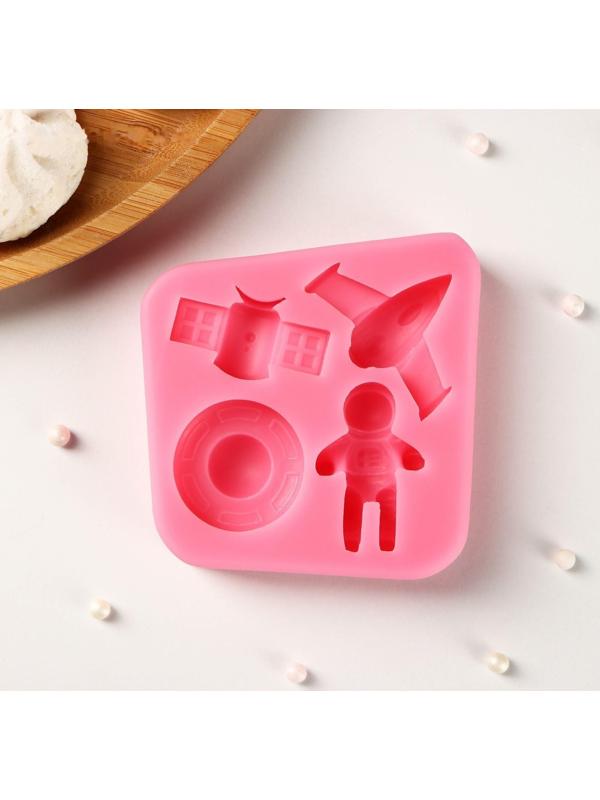 Силиконовый молд «Космос», 8×1,7 см, цвет розовый