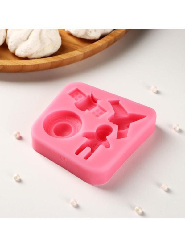 Силиконовый молд «Космос», 8×1,7 см, цвет розовый