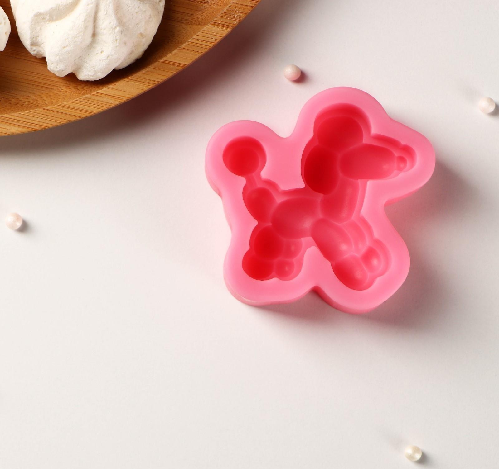 Силиконовый молд «Надувной пудель», 7×6,8×2 см, цвет розовый