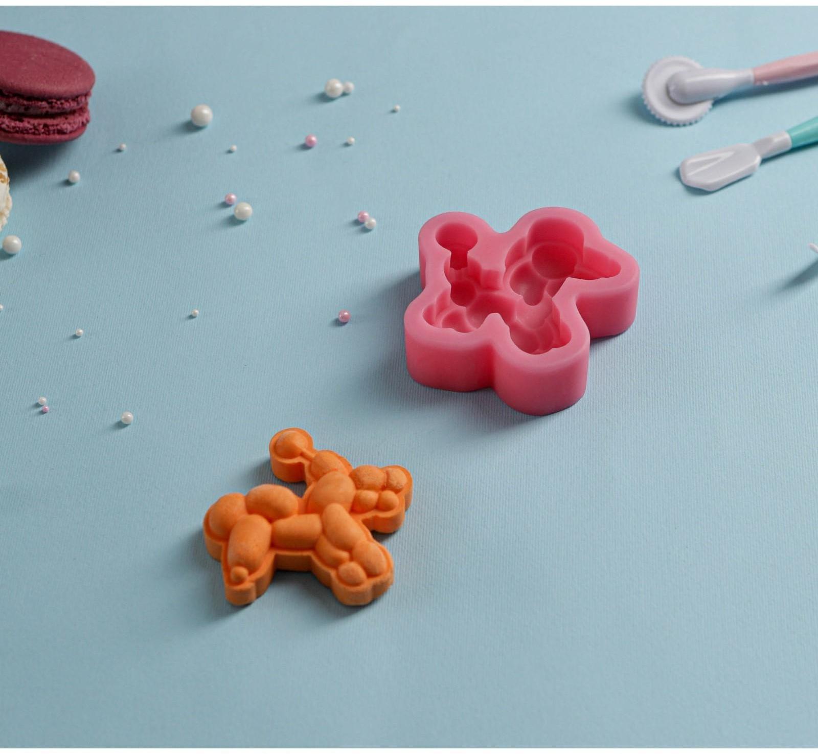 Силиконовый молд «Надувной пудель», 7×6,8×2 см, цвет розовый