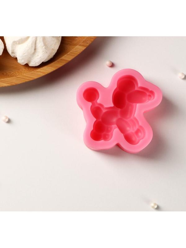 Силиконовый молд «Надувной пудель», 7×6,8×2 см, цвет розовый