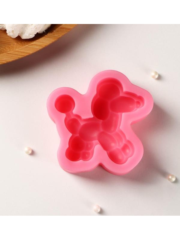 Силиконовый молд «Надувной пудель», 7×6,8×2 см, цвет розовый