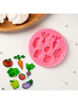 Силиконовый молд Доляна «Овощной микс», d=8 см, цвет розовый