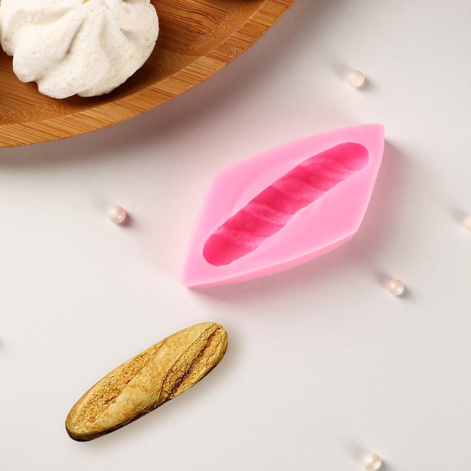 Силиконовый молд «Багет», 7,5×3,5×1,5 см, цвет розовый