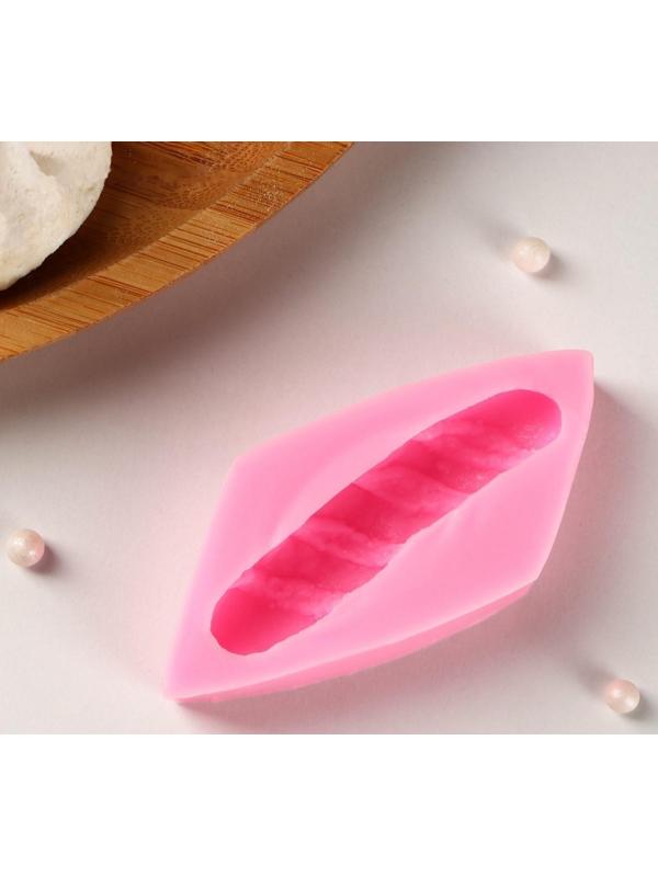 Силиконовый молд «Багет», 7,5×3,5×1,5 см, цвет розовый