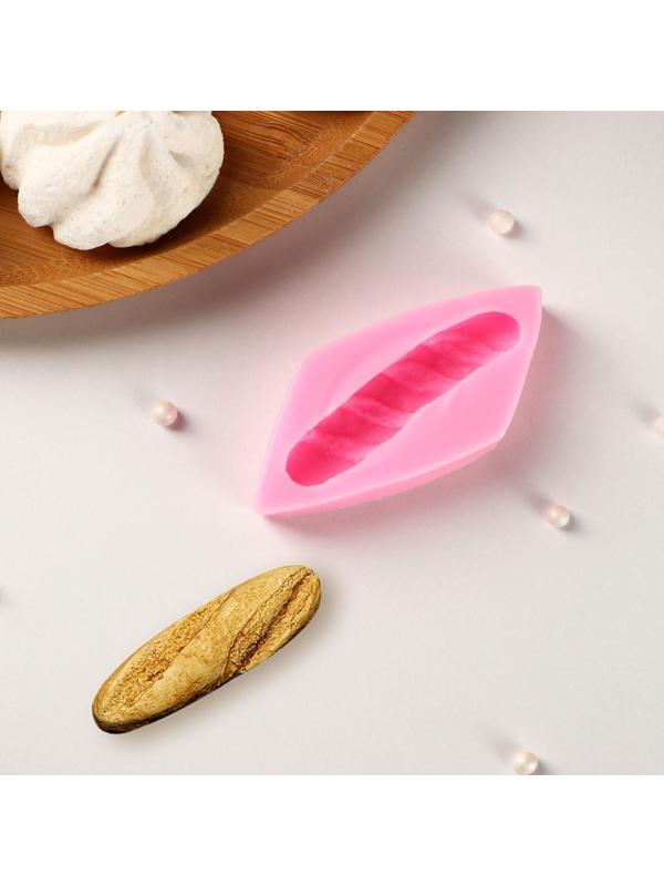 Силиконовый молд «Багет», 7,5×3,5×1,5 см, цвет розовый