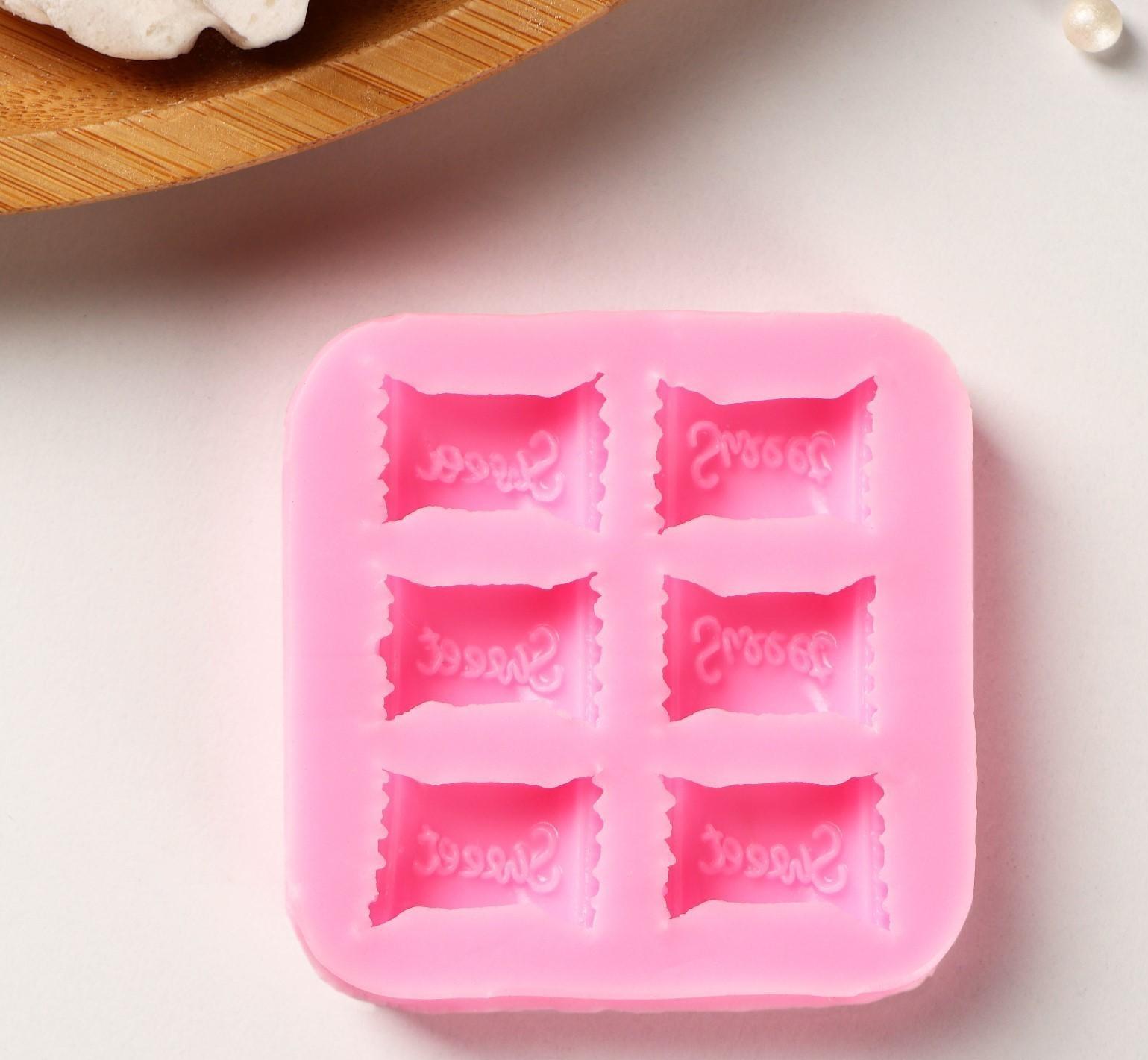 Молд Sweet, 6×6×1 см, цвет розовый