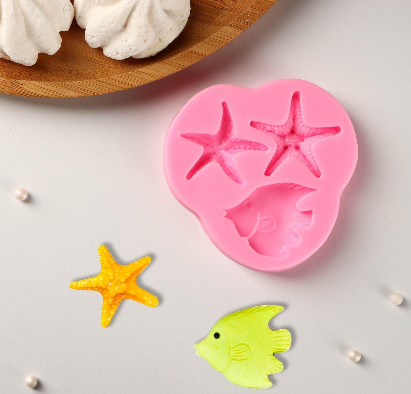 Силиконовый молд «Лагуна», 8×7,5×1 см, цвет розовый