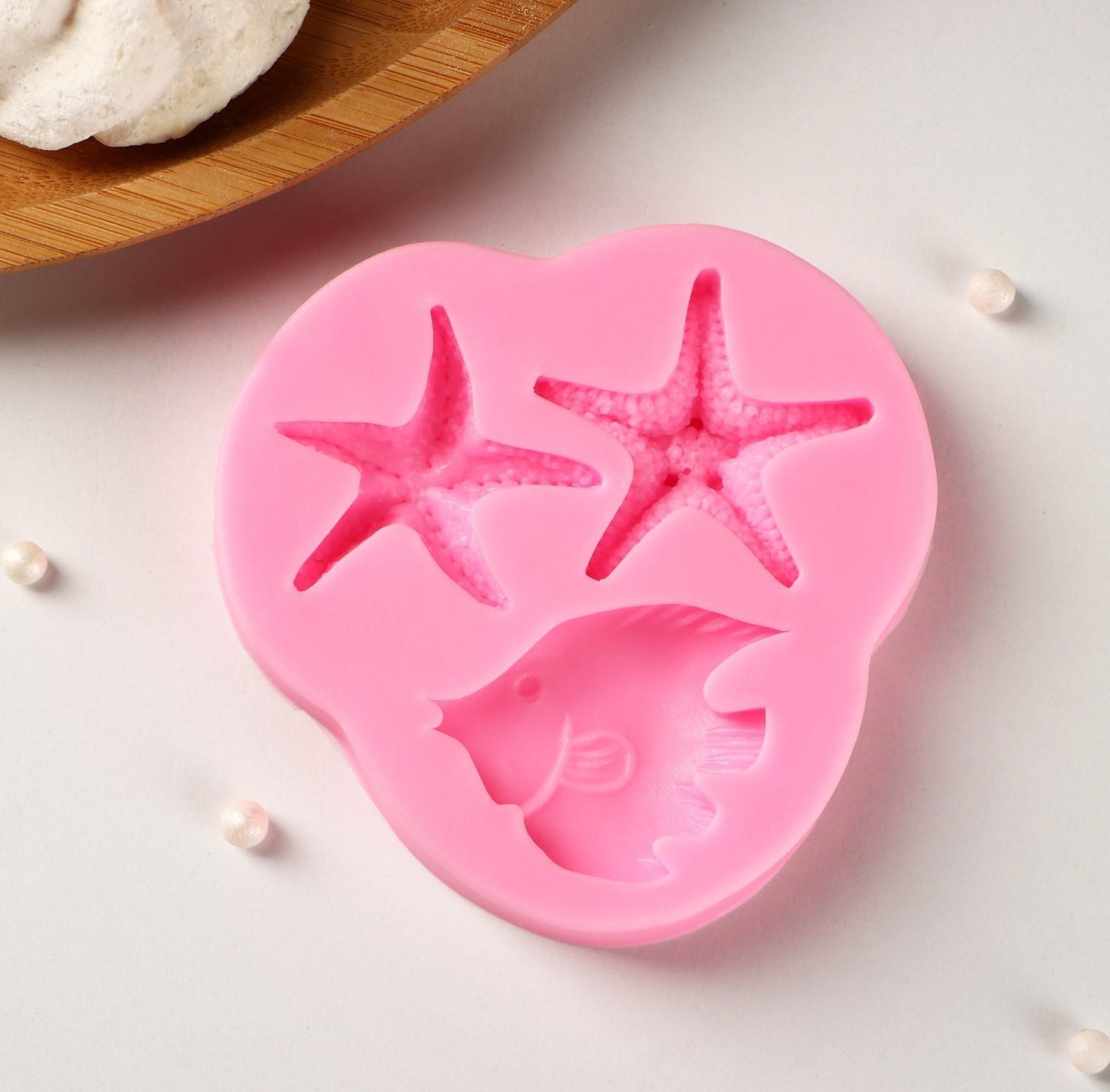 Силиконовый молд «Лагуна», 8×7,5×1 см, цвет розовый