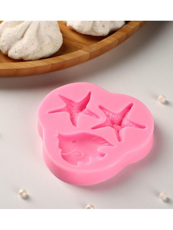 Силиконовый молд «Лагуна», 8×7,5×1 см, цвет розовый