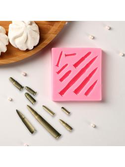 Силиконовый молд Доляна «Гильзы», 7,5×7,2×1,2 см, цвет розовый