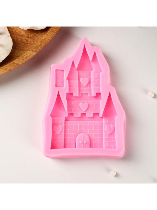 Силиконовый молд Доляна «Сказочный замок», 11×7,5×1,3 см, цвет розовый
