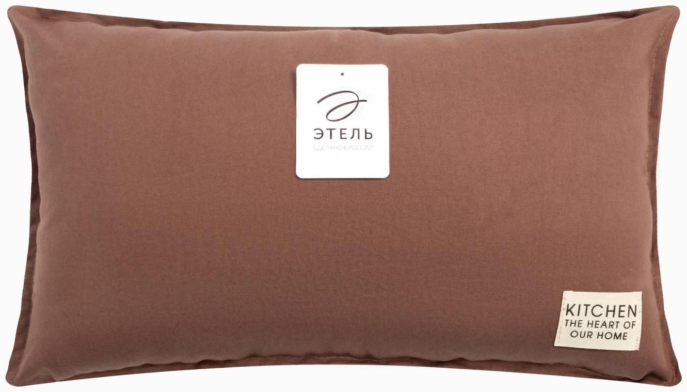 Подушка Этель, 30х50+1 см, коричневый, 100% хлопок